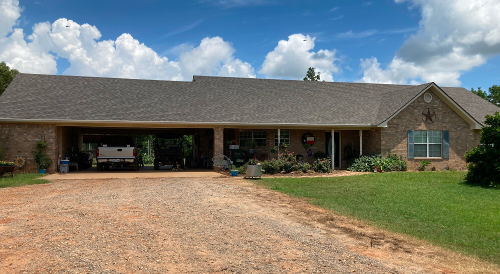Residential roofing project in East Texas by Hudson Roofing